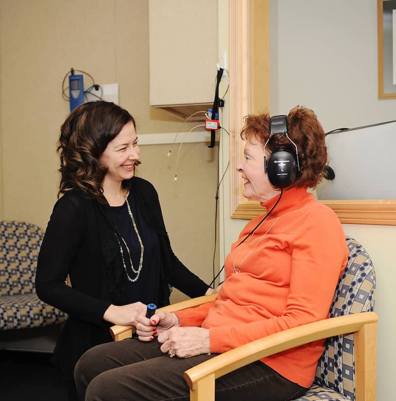 administering a hearing test